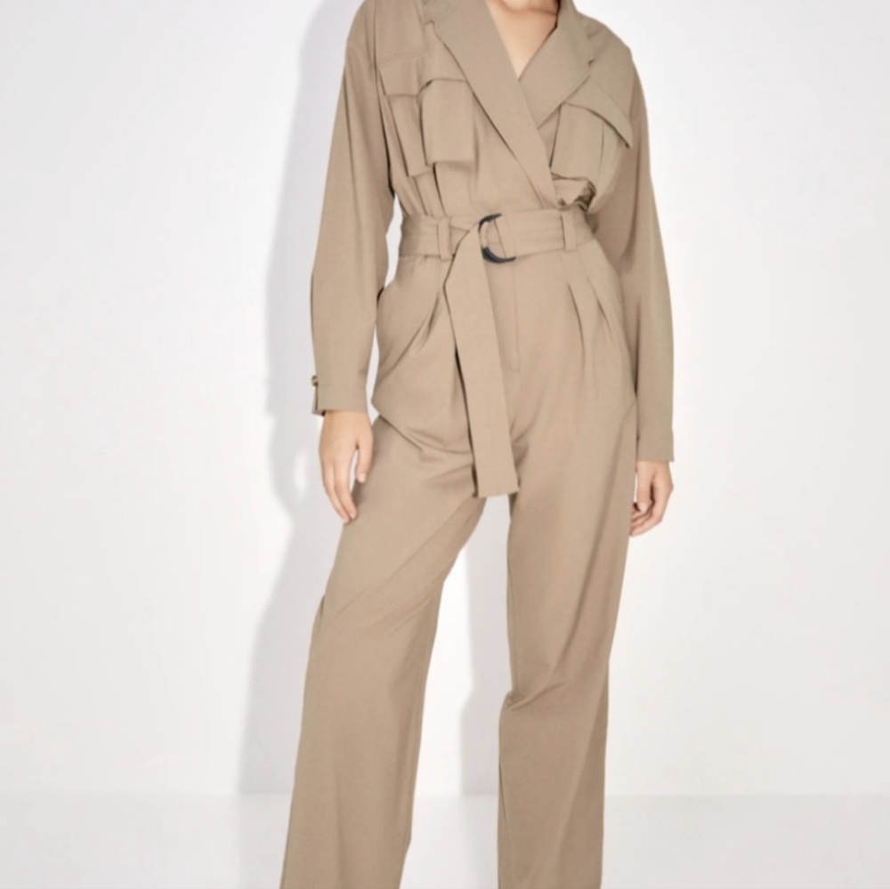 Elegant Tan Jumpsuit